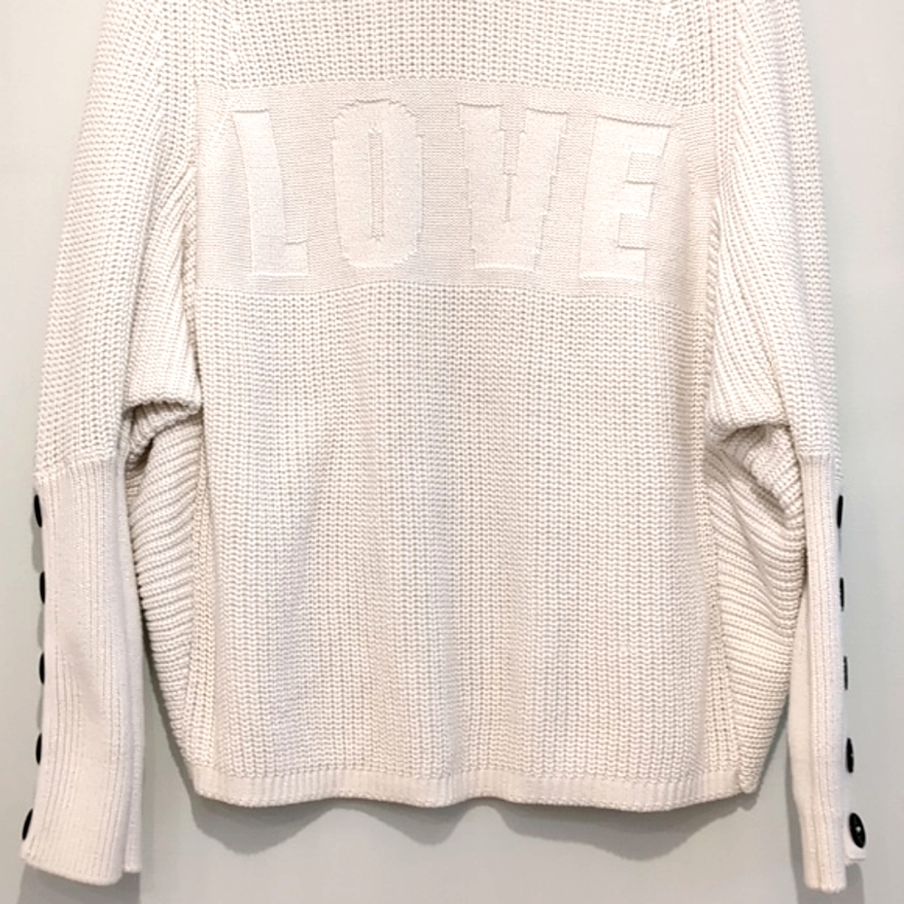NWOT Mint Velvet Love Slogan Batwing Sweater white size medium - Picture 9 of 15